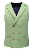 Light Green Notched Lapel 3 Pieces Men's Formal Suits