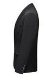 Black Peaked Lapel 3 Pieces Satin Men's Prom Suits