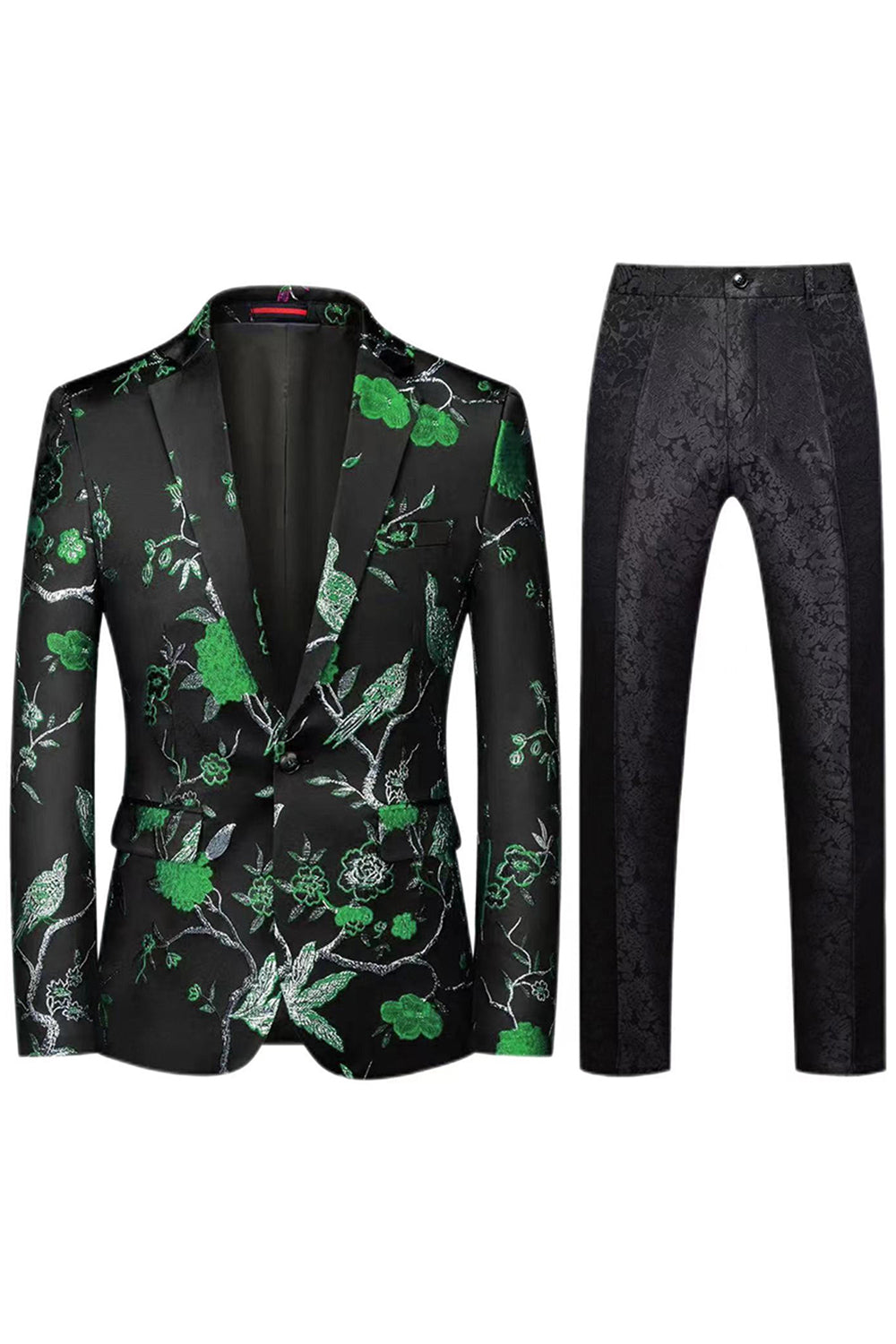 Notched Lapel Single Breasted Jacquard 2 Piece Purple Men's Prom Suits