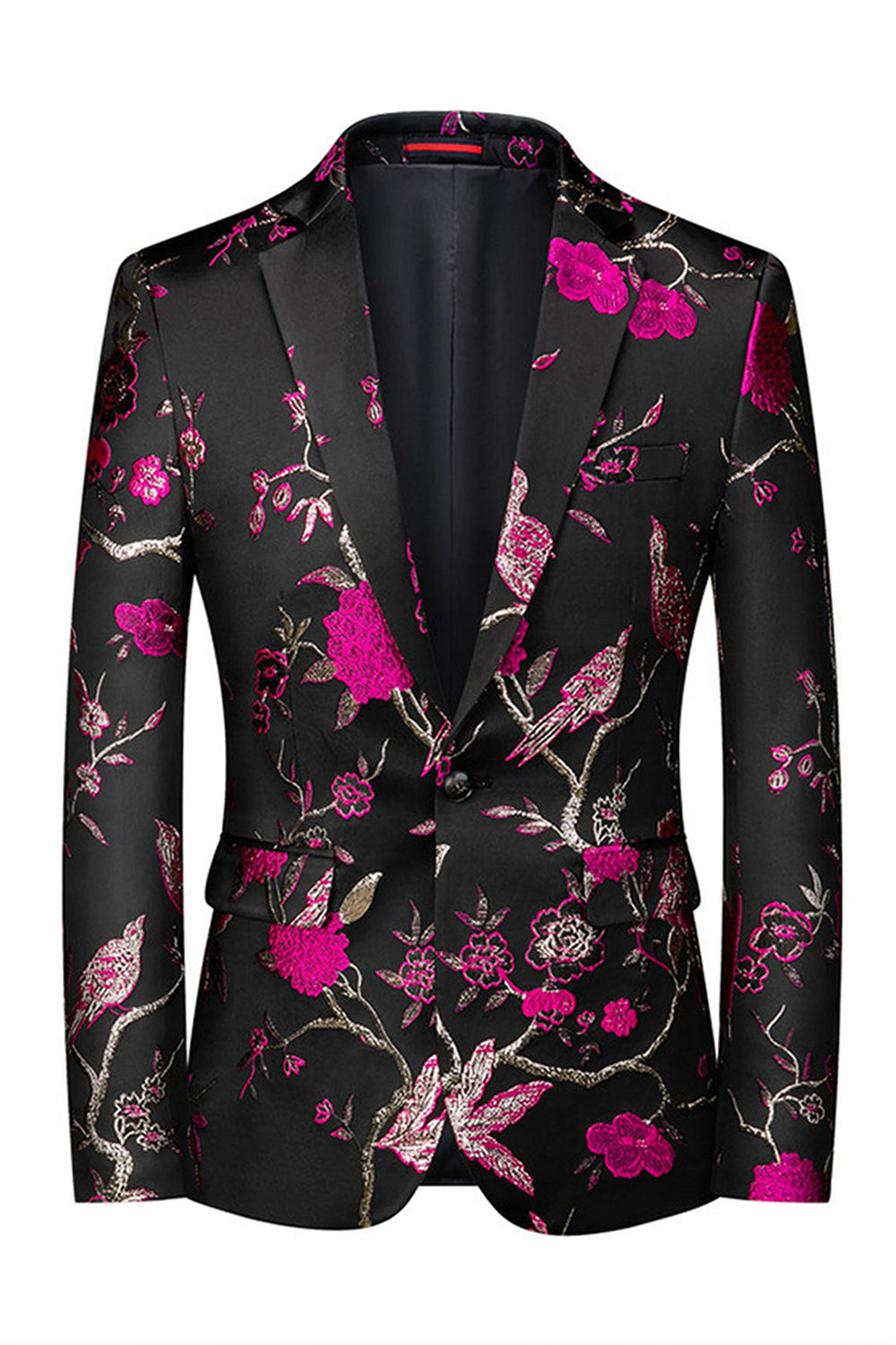 Notched Lapel Single Breasted Jacquard 2 Piece Purple Men's Prom Suits