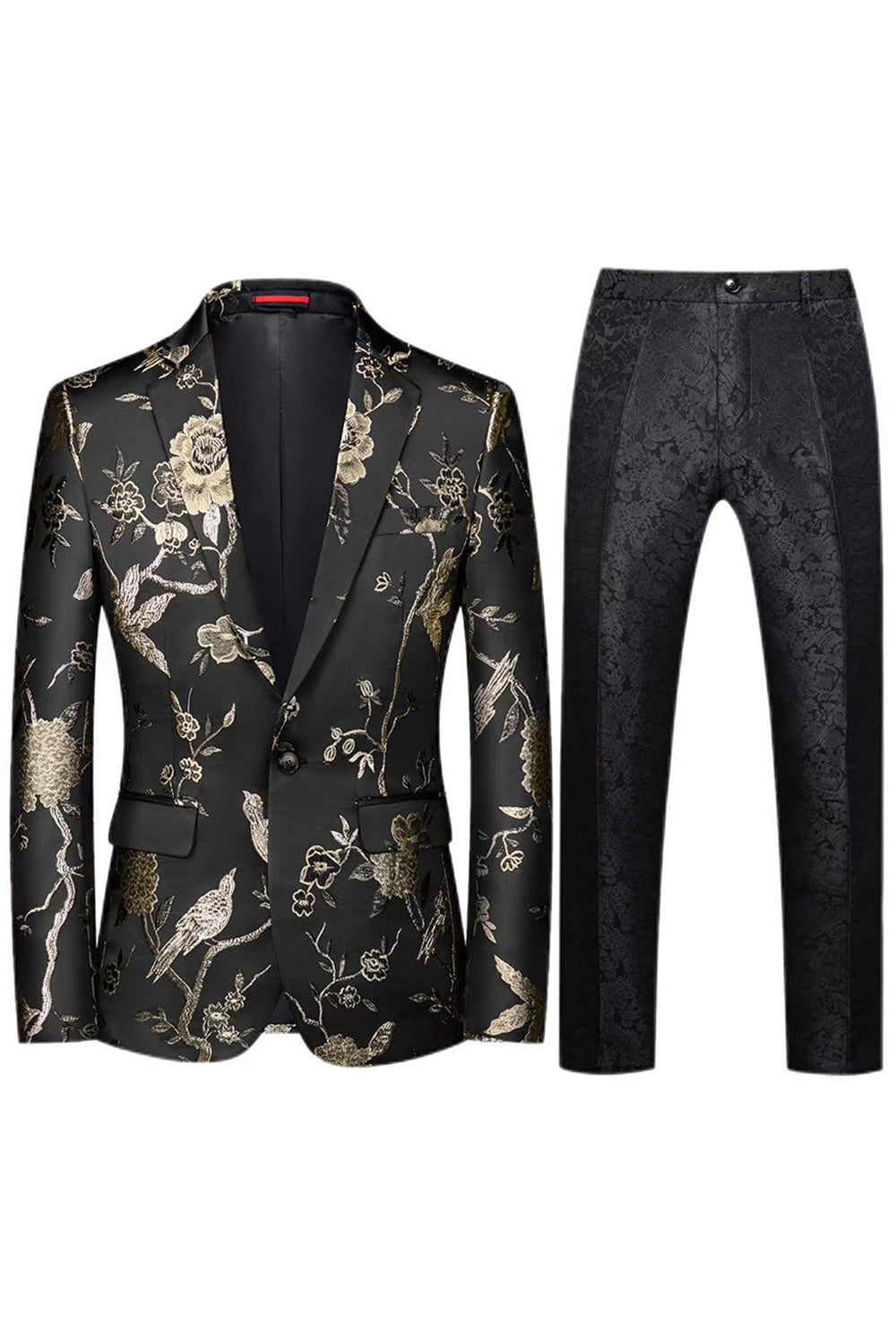 Notched Lapel Single Breasted Jacquard 2 Piece Purple Men's Prom Suits