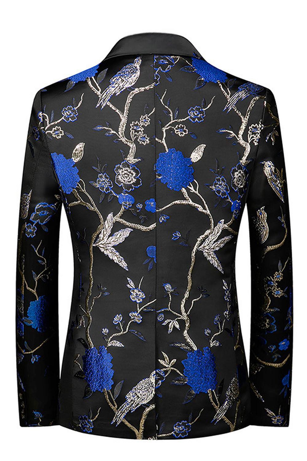 Purple Shawl Lapel Jacquard 3 Piece Men's Prom Suits