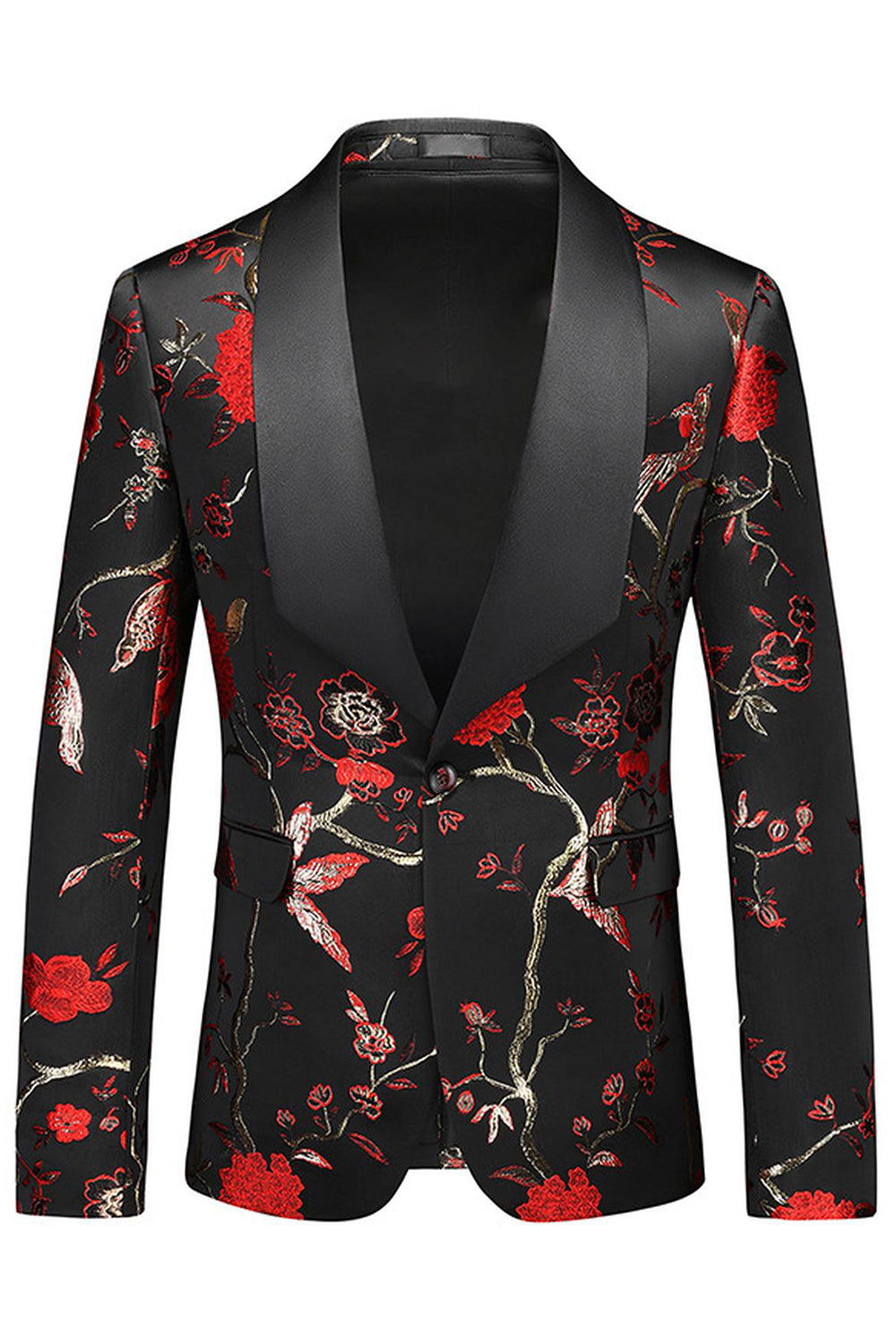 Purple Shawl Lapel Jacquard 3 Piece Men's Prom Suits