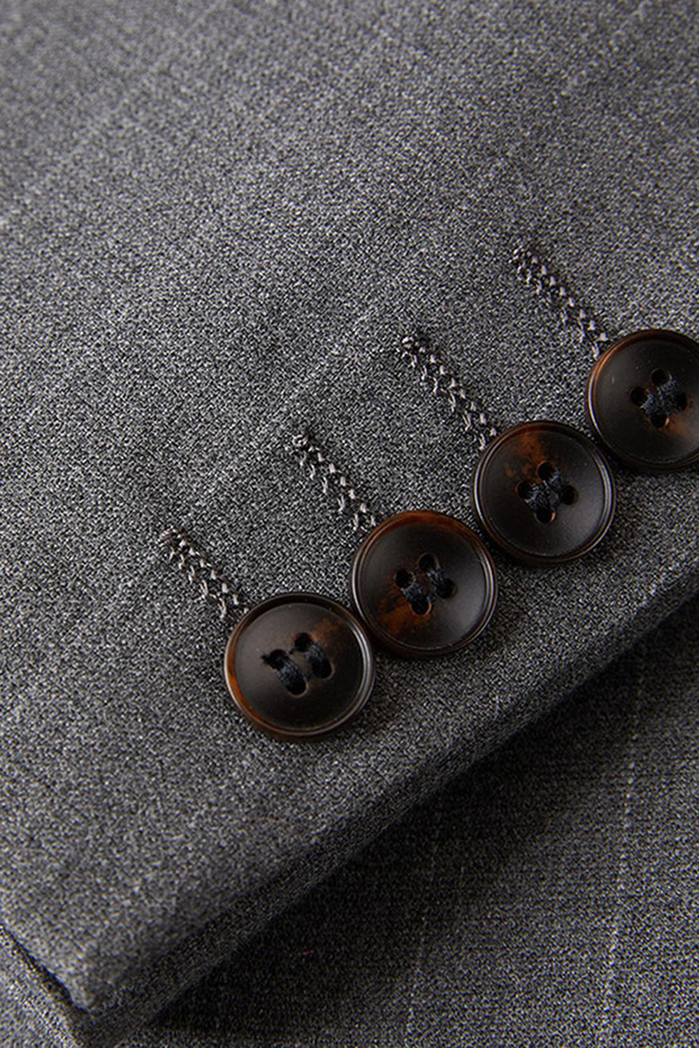 Grey 2 Piece Peak Lapel Single Breasted Men's Prom Suits