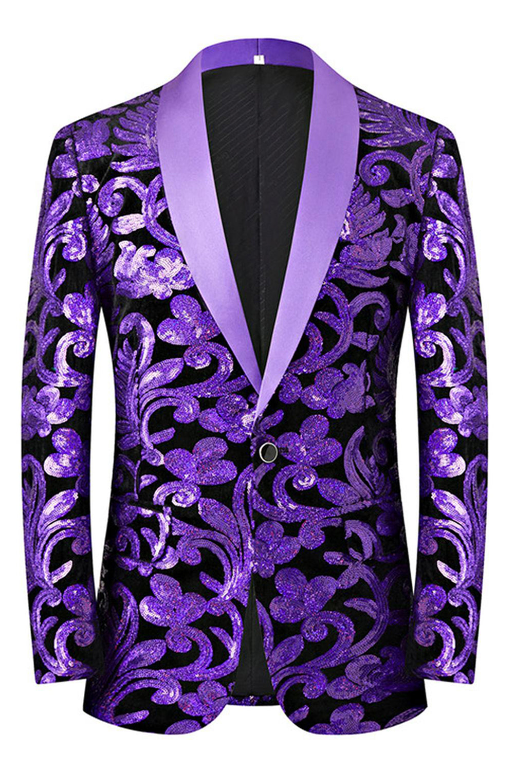 Green 2 Piece Jacquard Shawl Lapel Men's Prom Suits