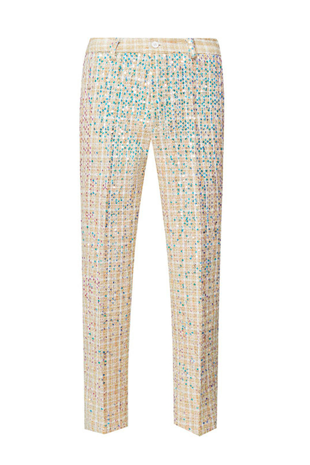 Sparkly Champagne Notched Lapel 2 Piece Men's Prom Suits with Sequins