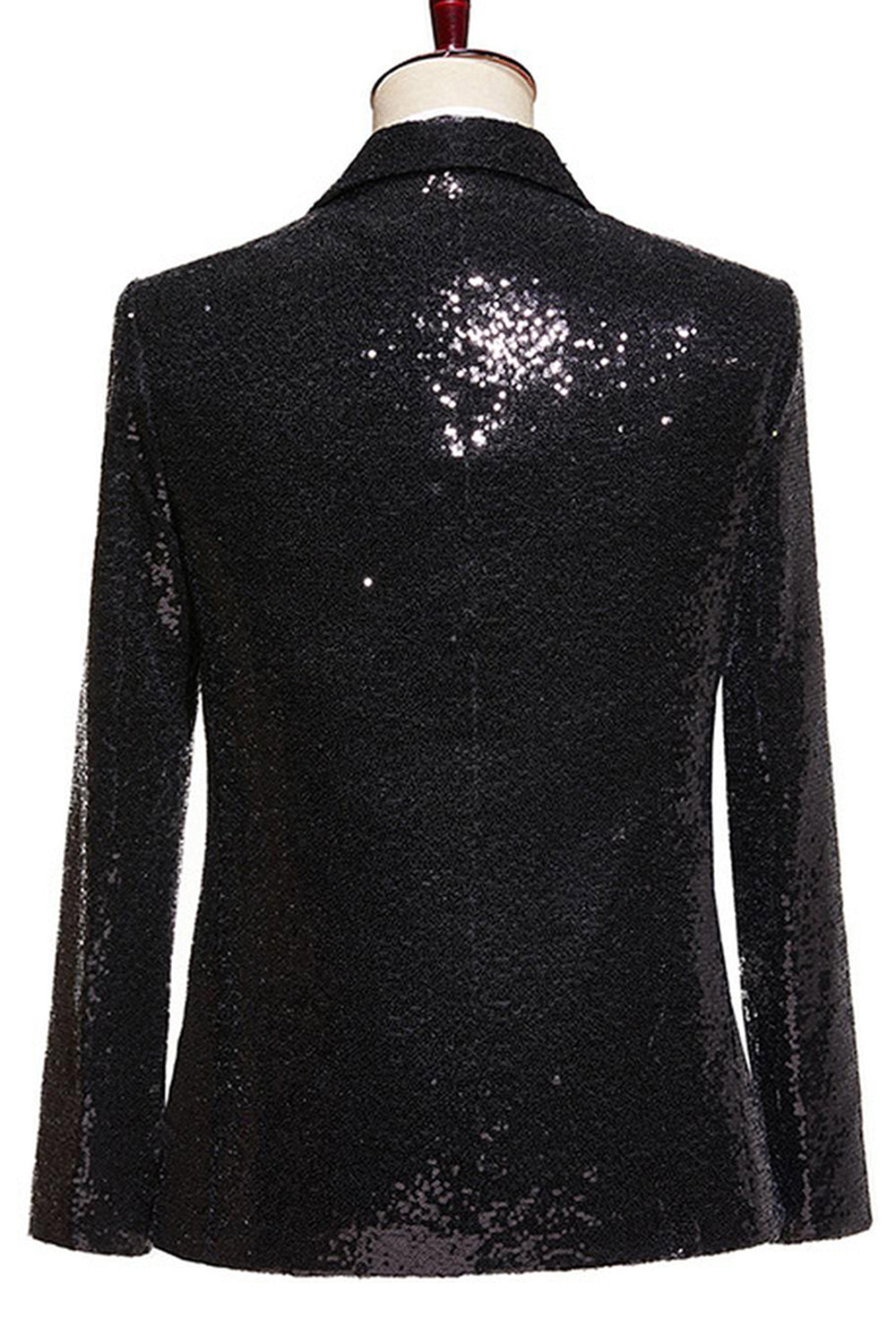 Black Sequins 2 Piece Peak Lapel Men's Prom Suits