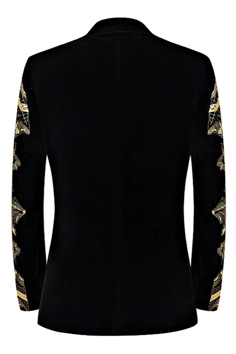 Men's Golden Jacquard 2 Piece Notched Lapel Prom Suits