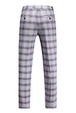 Grayish Purple Striped 3 Pieces Notched Lapel Men's Prom Suits