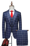 Red Striped Peaked lapel 3 Pieces Men's Prom Suits