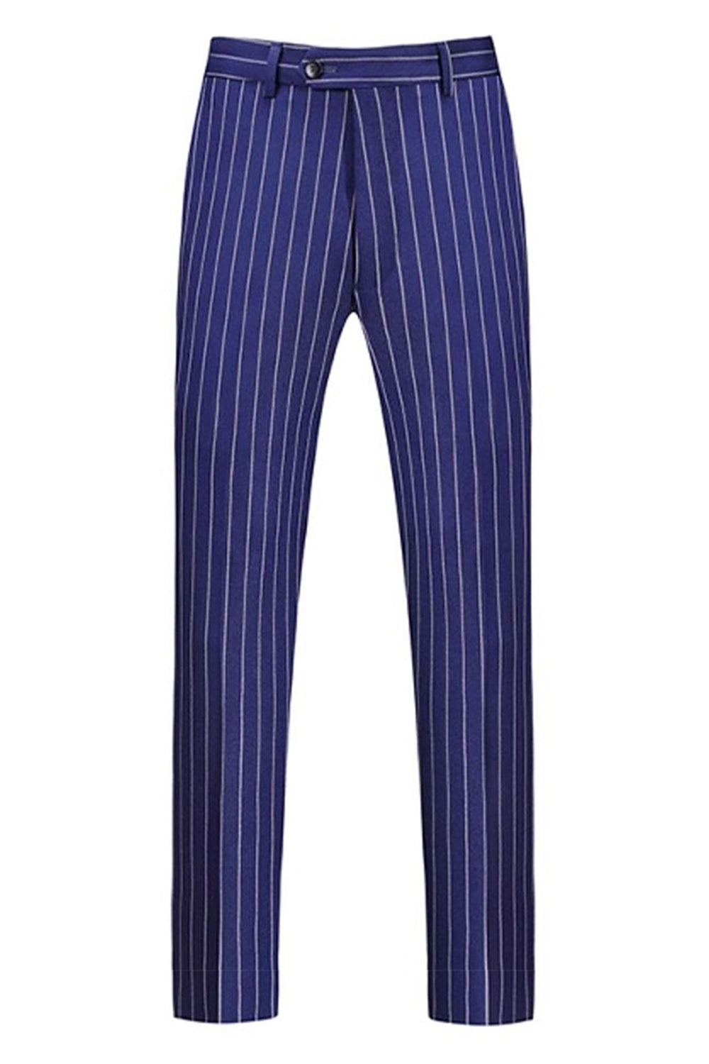 Blue Peak Lapel Striped 2-piece Men Suits