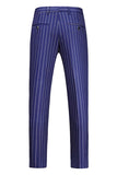 Blue Peak Lapel Striped 2-piece Men Suits