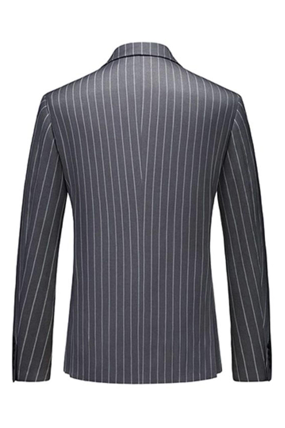 Blue Peak Lapel Striped 2-piece Men Suits