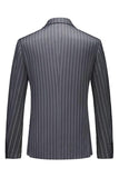 Blue Peak Lapel Striped 2-piece Men Suits