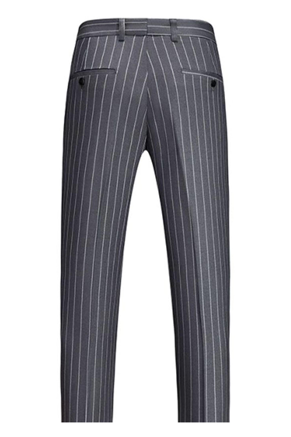 Blue Peak Lapel Striped 2-piece Men Suits