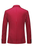 Red Striped Peak Lapel 3-Piece Men Suits