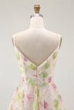 Apricot Floral Sequin A Line Mini Party Dress