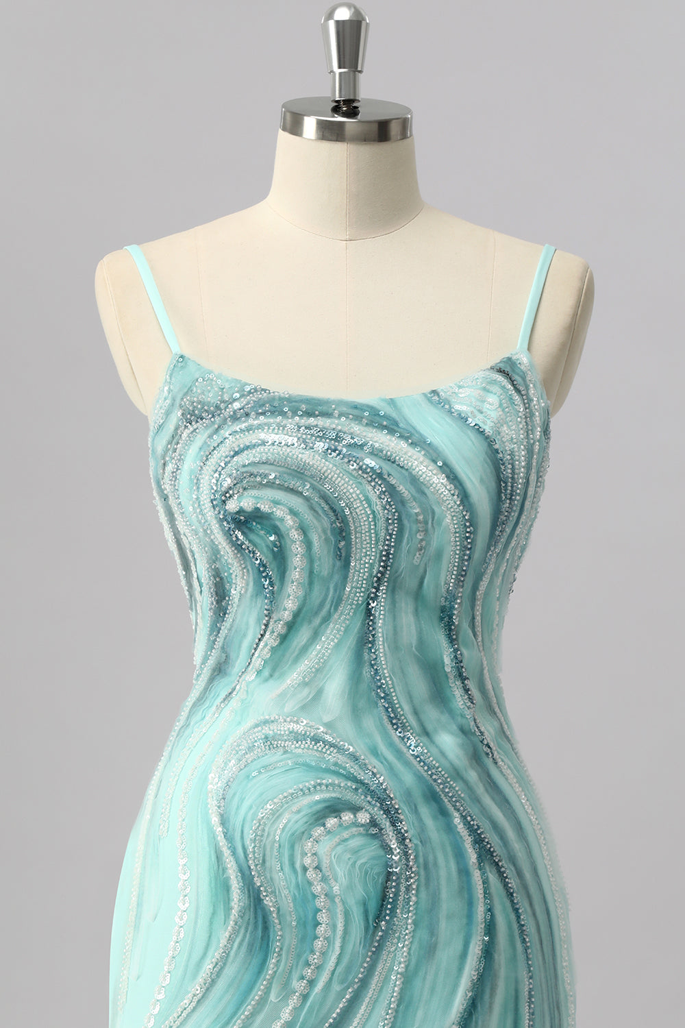 Green Bodycon Sequin Mini Cocktail Dress with Beading
