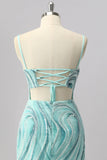 Green Bodycon Sequin Mini Cocktail Dress with Beading