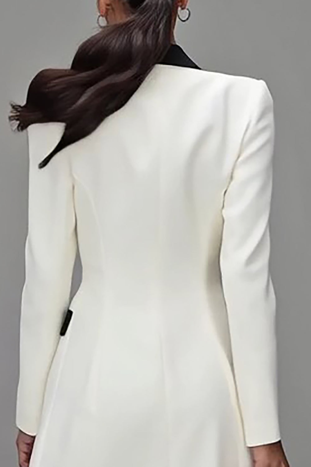 Ivory Shawl Lapel Double Breasted Women's Blazer