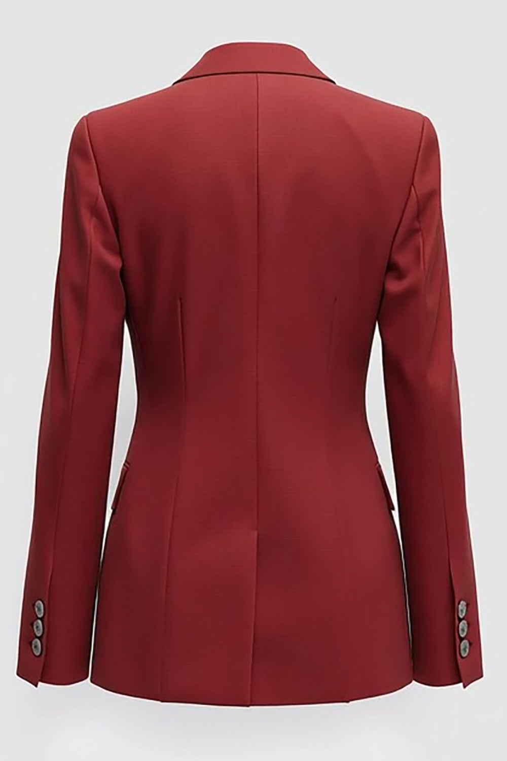 Dark Red Peaked Lapel Women's Formal Blazer