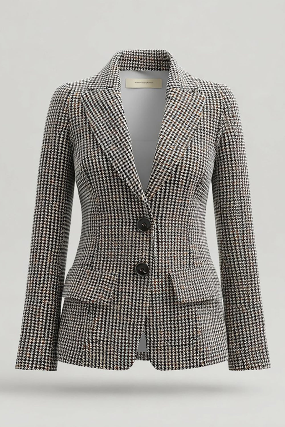 Grey Notched Lapel Slim Fit Women's Formal Blazer