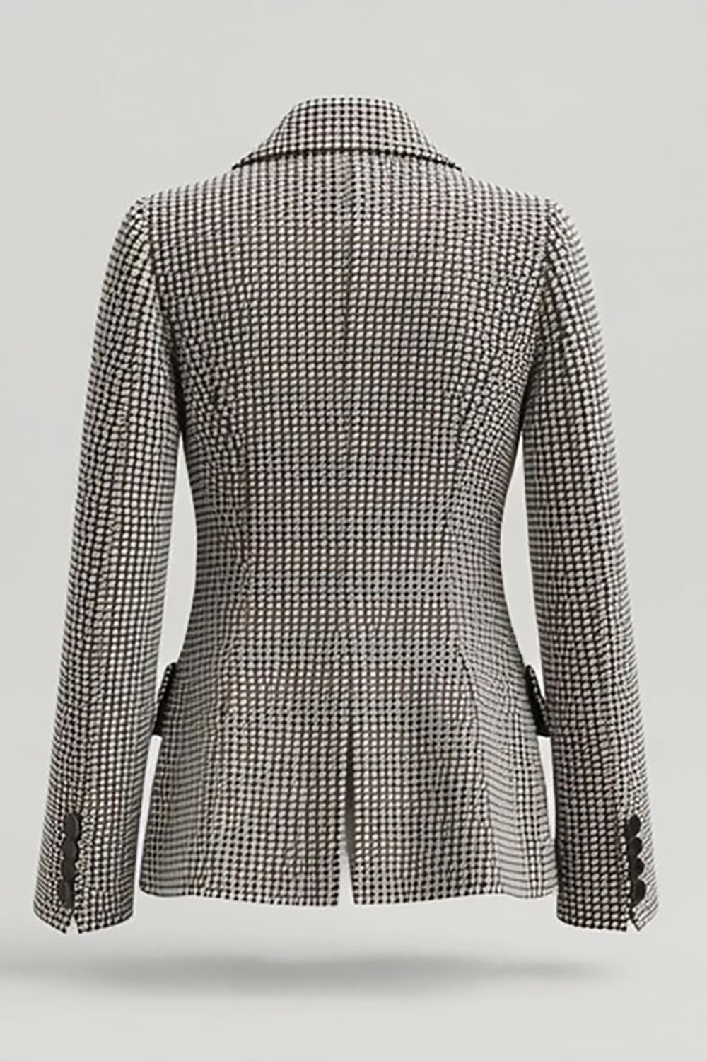 Grey Notched Lapel Slim Fit Women's Formal Blazer