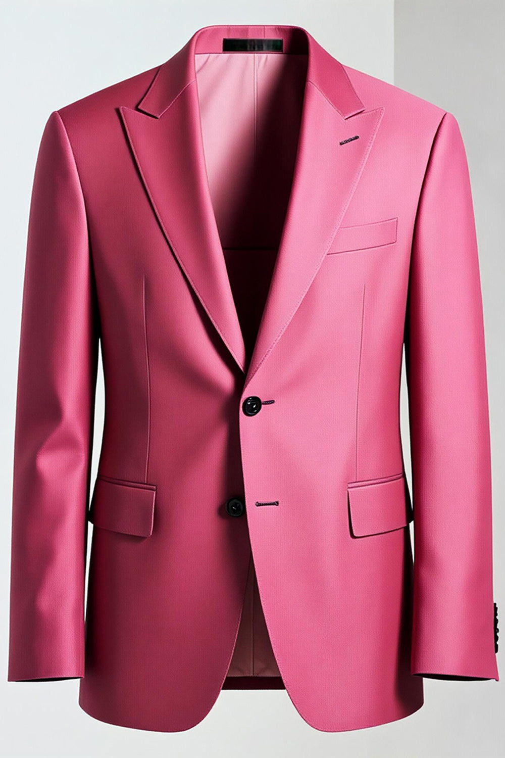 Dark Pink Peak Lapel One Button Men's Prom Suits