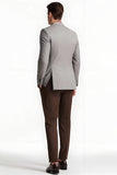 Grey Peak Lapel 2 Piece Single Breasted Men Prom Suits