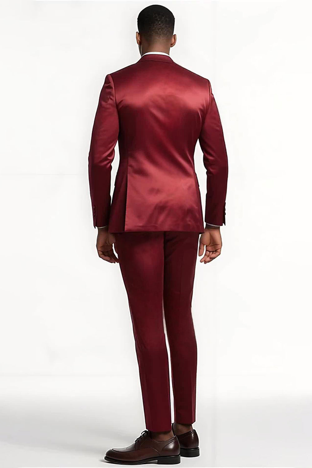 Peak Lapel 2 Piece Burgundy Single Breasted Men's Prom Suits