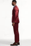 Peak Lapel 2 Piece Burgundy Single Breasted Men's Prom Suits