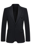 Notched Lapel Black 2 Piece Men's Business Suits