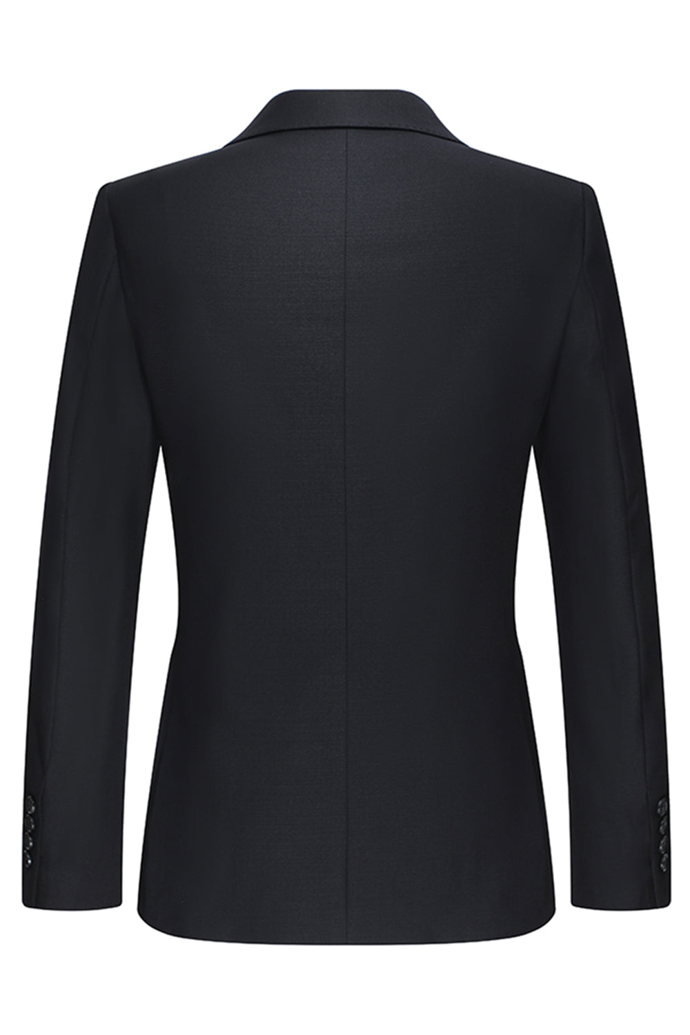 Black Peak Lapel Single Breasted 3 Piece Men's Suits