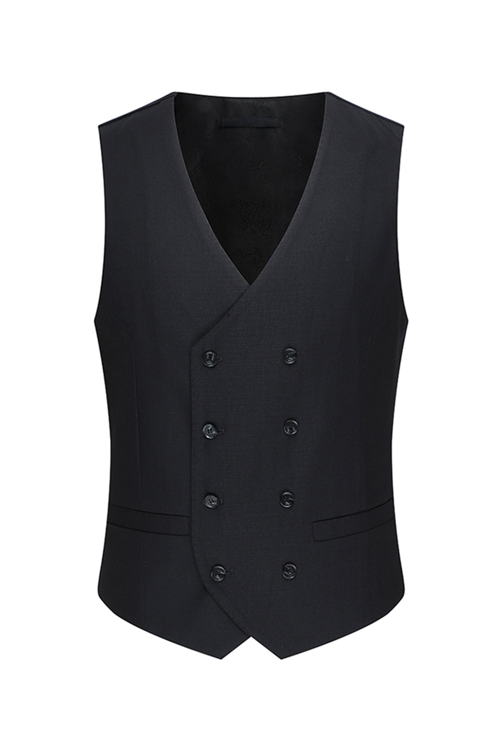 Black Peak Lapel Single Breasted 3 Piece Men's Suits