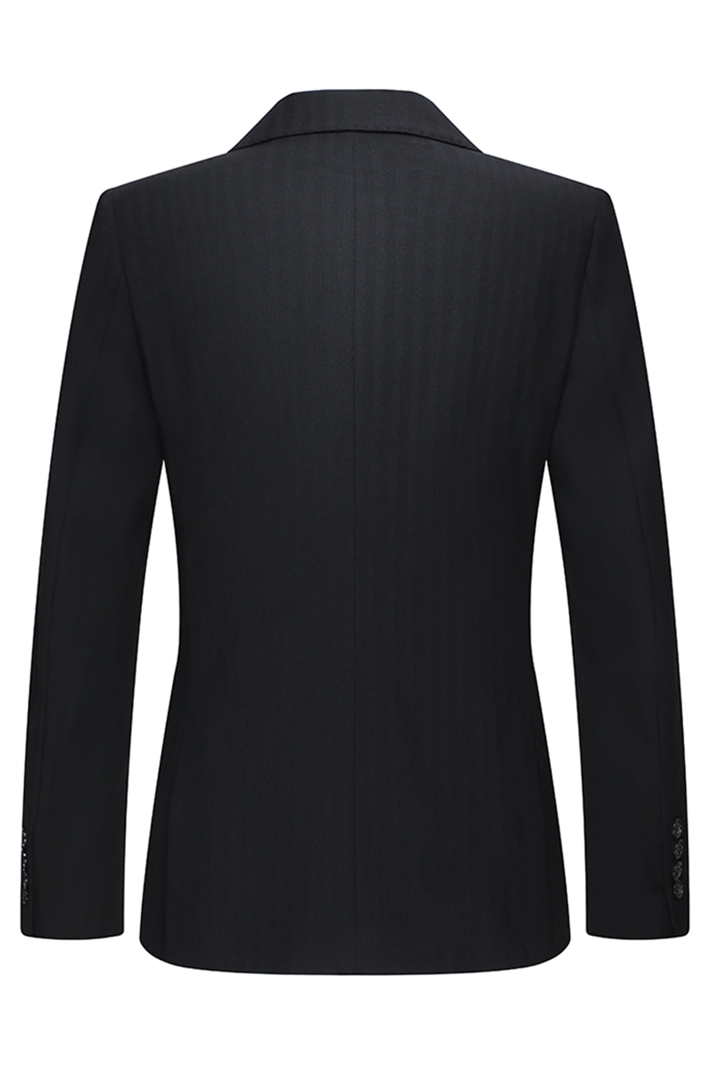 Black 3 Piece Peak Lapel Double Breasted Men's Business Suits