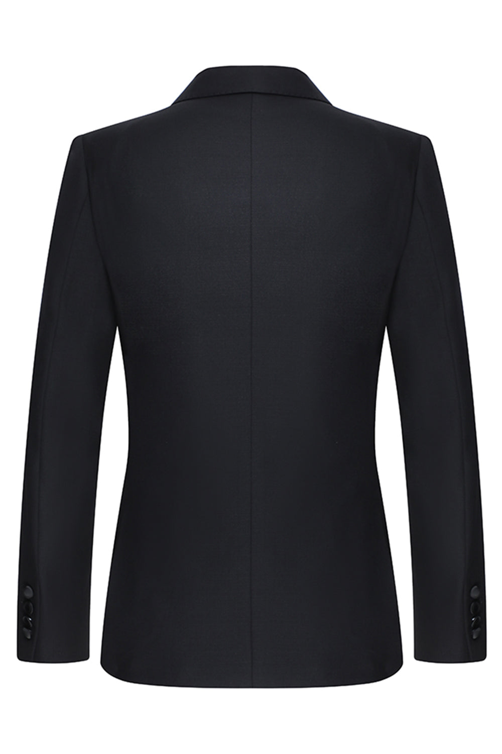 Black 3 Piece Peak Lapel Slim Fit Men's Wedding Suits