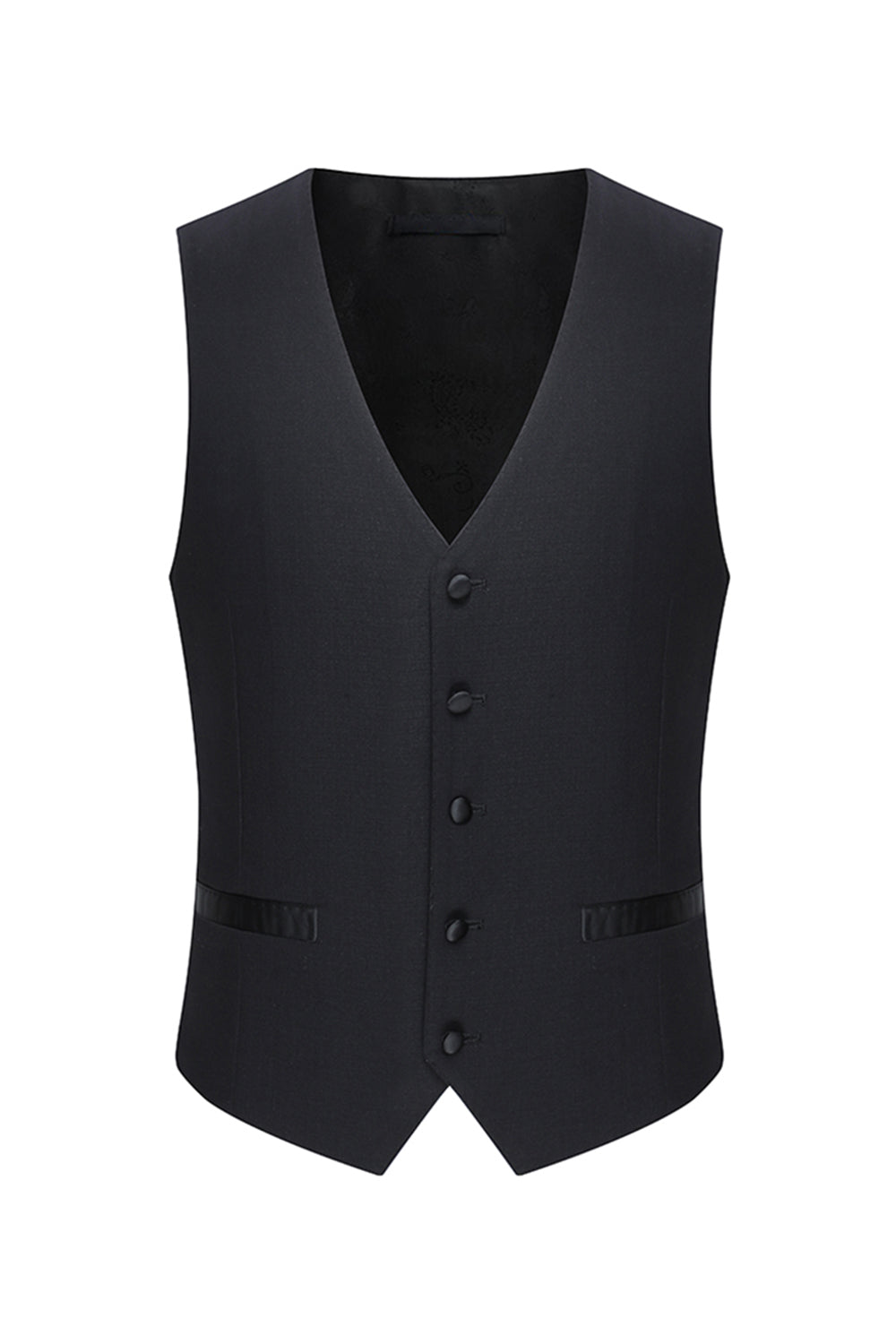 Black 3 Piece Peak Lapel Slim Fit Men's Wedding Suits