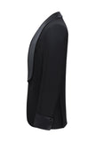Slim Fit Black 2 Piece Shawl Lapel One Button Men's Suits