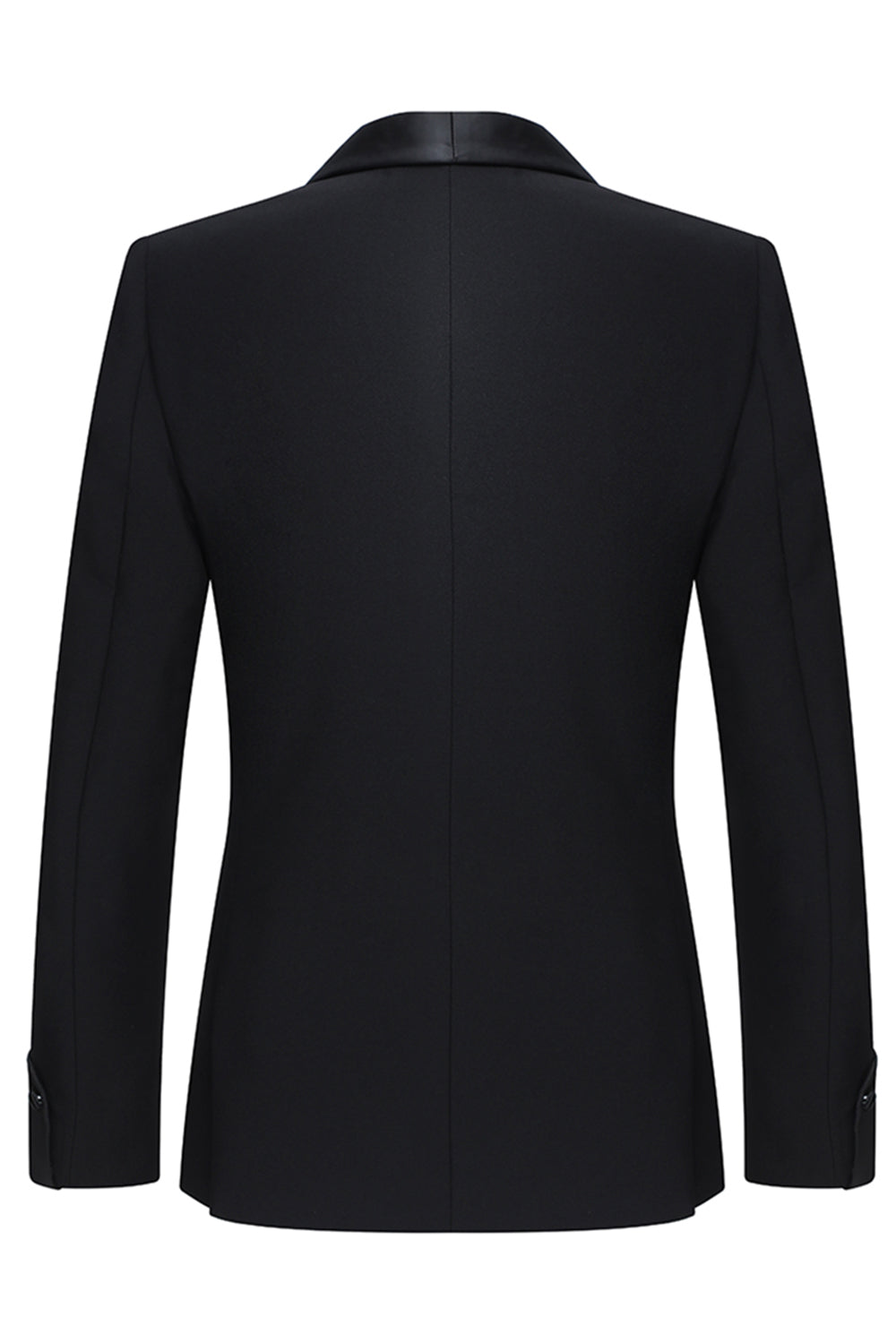 Slim Fit Black 2 Piece Shawl Lapel One Button Men's Suits