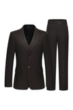 Coffee 3 Piece Single Breasted Notched Lapel Men's Business Suits