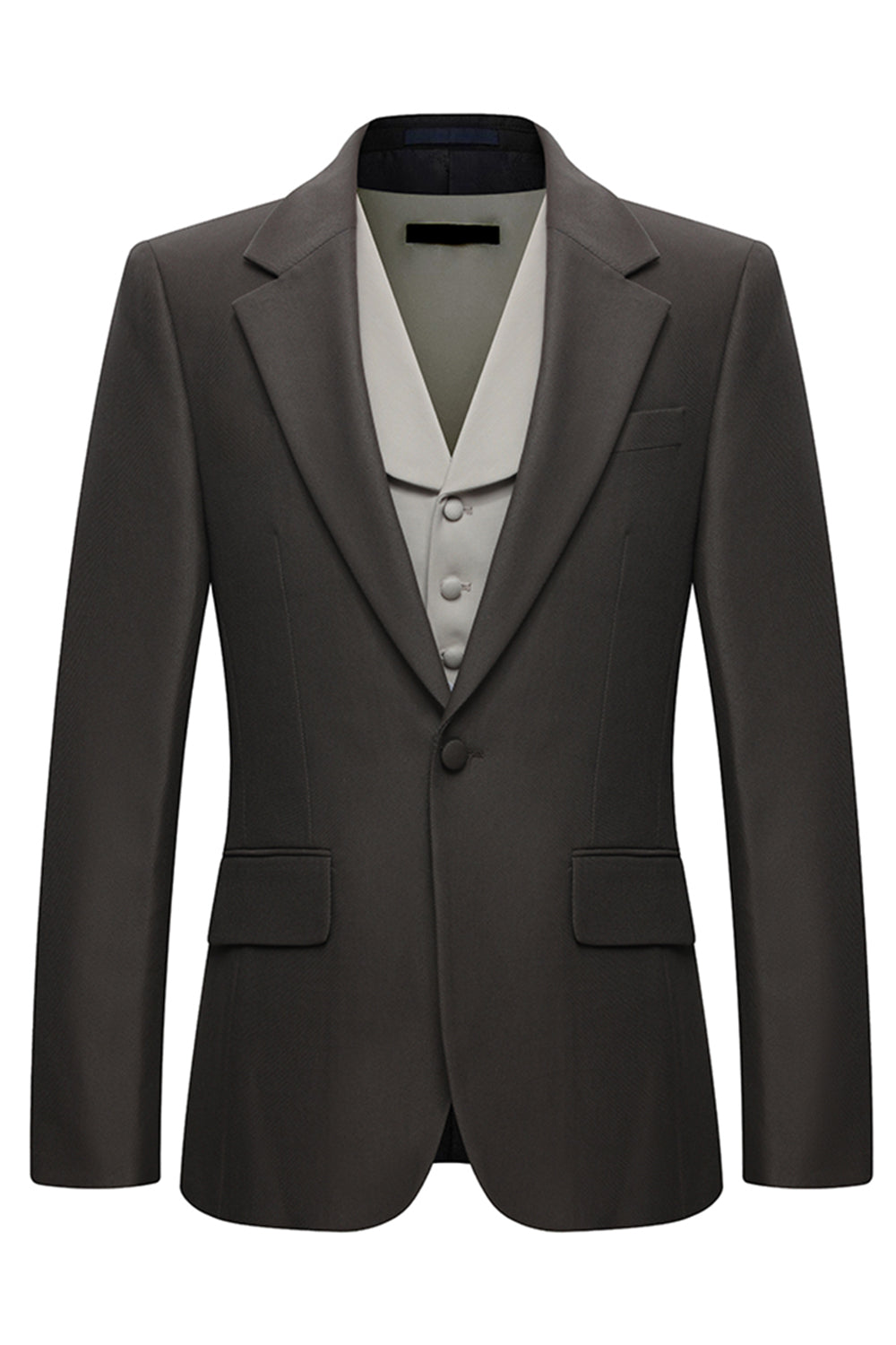 3 Piece Notched Lapel One Button Coffee Men's Suits