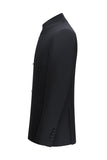 Black Slim Fit Men's 2 Piece Mandarin Collar Suit
