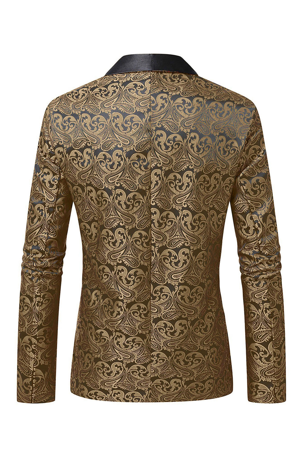 Dark Red Jacquard Shawl Lapel Men's Prom Blazer