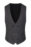 Dark Grey 3 Piece Peak Lapel Slim Fit Men's Wedding Suits