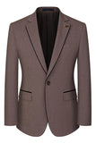 Taupe 3 Piece Slim Fit Notched Lapel One Button Men's Formal Suits