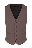 Taupe 3 Piece Slim Fit Notched Lapel One Button Men's Formal Suits
