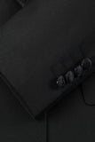 Slim Fit 3 Piece Peak Lapel Men's Black Suits