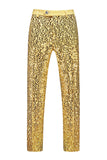 Sparkly Golden Notched Lapel Sequins 2 Piece Prom Suits