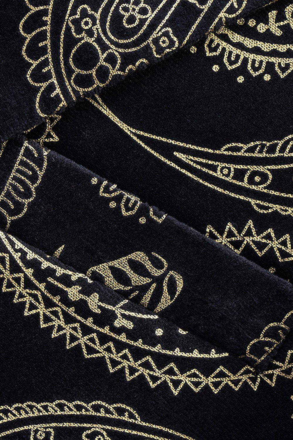 Men's Black Golden Notched Lapel Printed Blazer