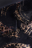 Men's Black Golden Printed Notched Lapel Prom Blazer